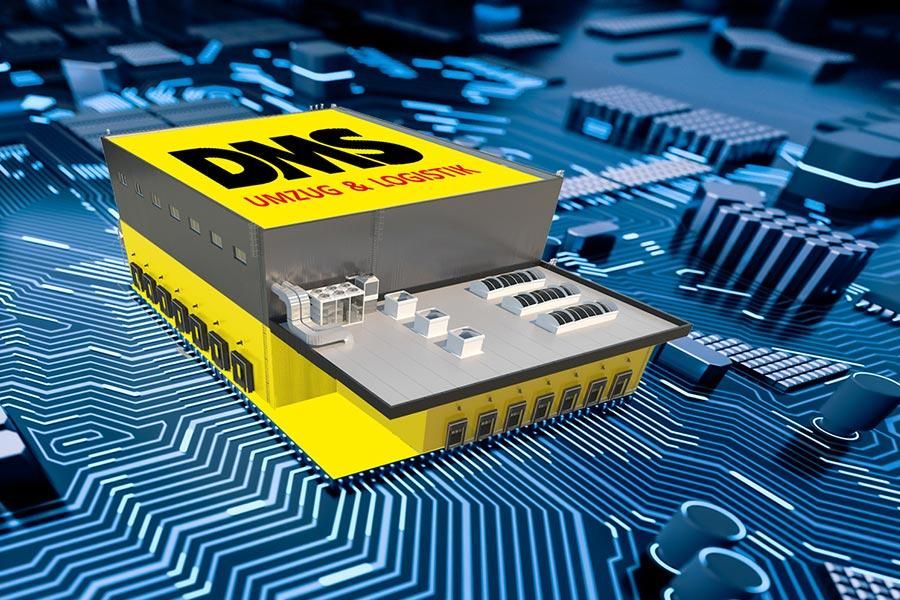 Gebäude auf Computer-Platine